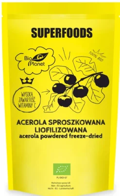 Acerola Sproszkowana Liofilizowana BIO 100g Bio Planet