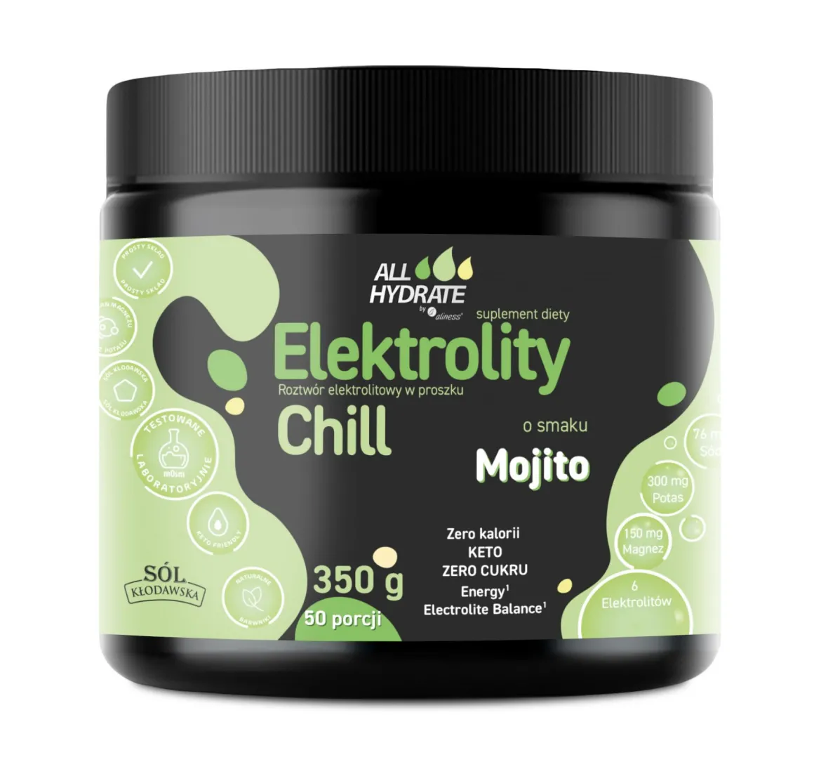 ALLHydrate Elektrolity CHILL w proszku o smaku Mojito 350g Aliness