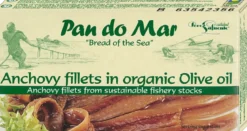 Anchois (Sardele) Filety w Bio Oliwie z Oliwek Extra Virgin 50g (30g) Pan Do Mar