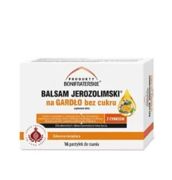 Balsam Jerozolimski na Gardło z cynkiem bez cukru 16 pastylek do ssania Produkty Bonifraterskie