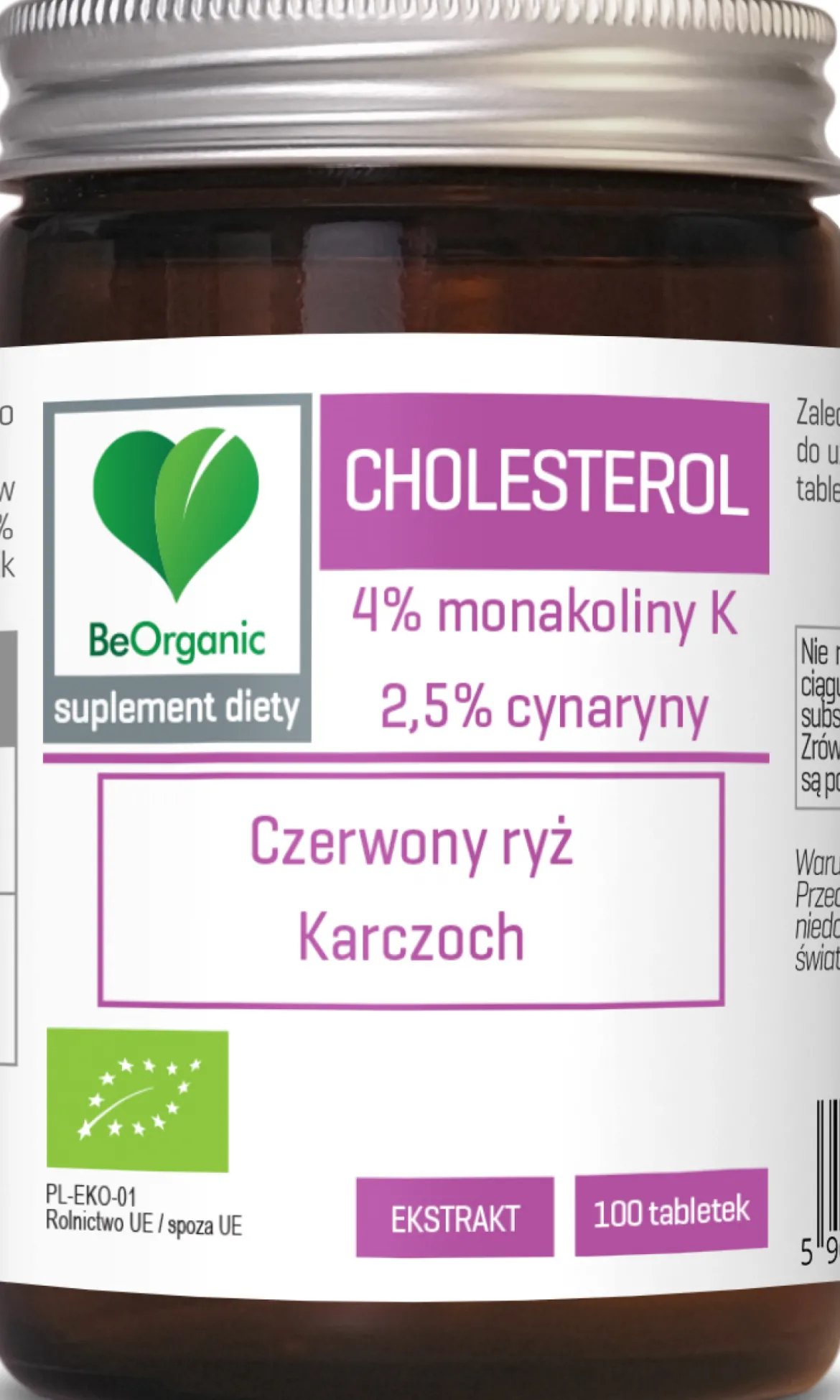 BeOrganic Cholesterol BIO 400mg 100 tabletek Aliness