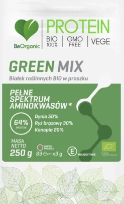 BeOrganic Green Mix białek roślinnych BIO 250g