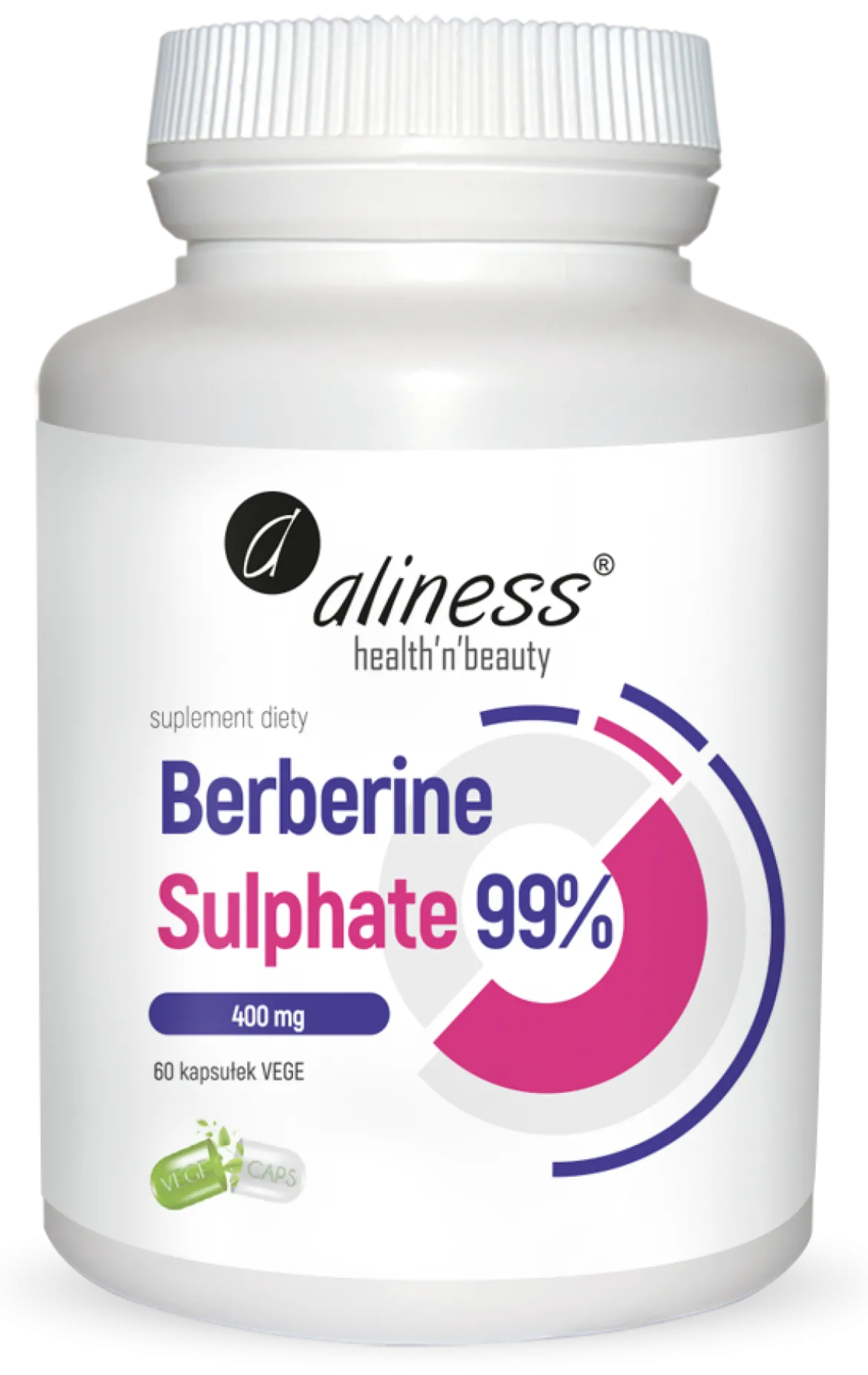 Berberine Sulphate 99% 400 mg 60 vege caps Aliness