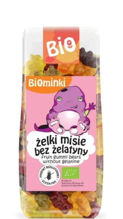 Biominki Żelki misie Bez żelatyny BIO 100g