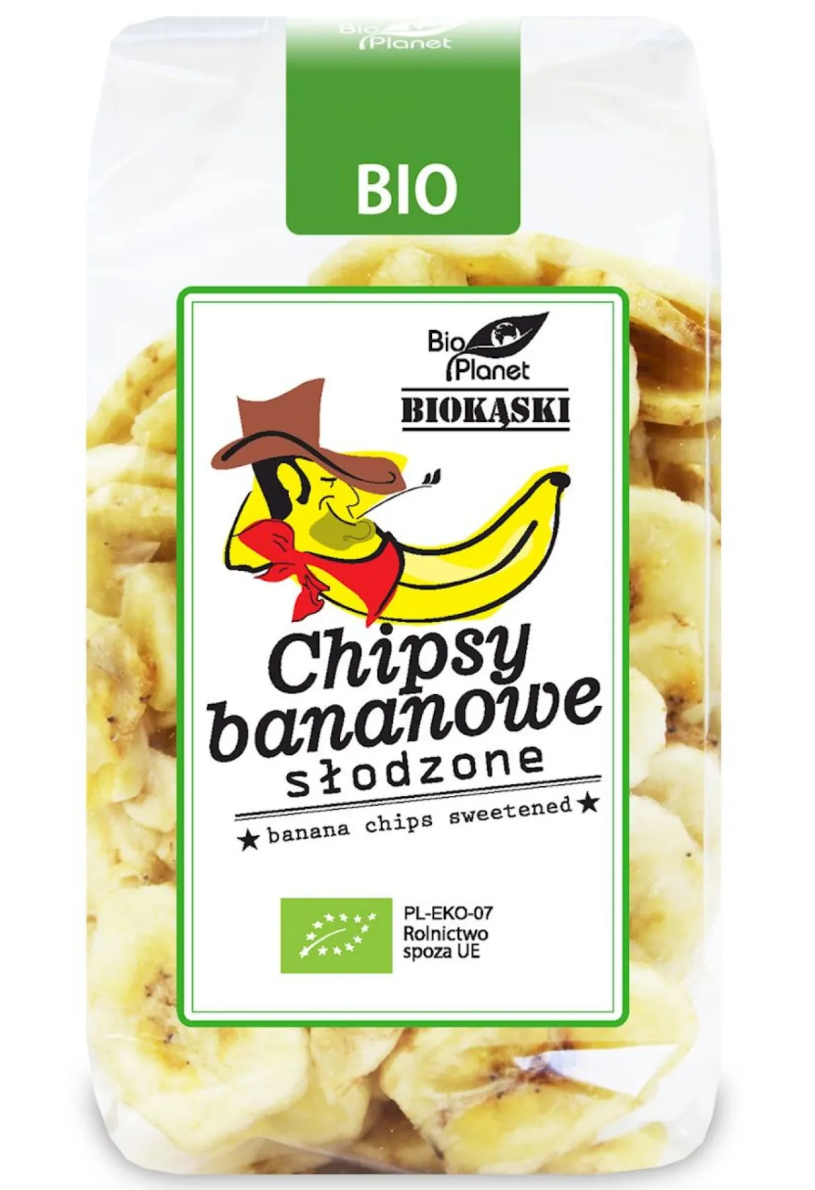 Chipsy Bananowe Słodzone BIO 150g Bio Planet