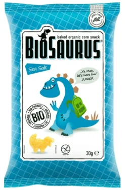 Chrupki kukurydziane Dinozaury z solą morską bezglutenu BIO 30g BioSaurus