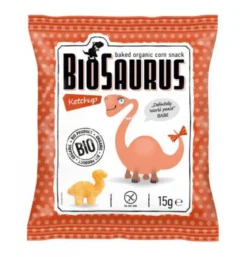 Chrupki kukurydziane o smaku ketchupowym bezglutenowe BIO 15g BioSaurus
