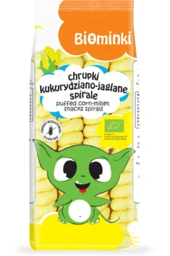 Chrupki Kukurydziano Jaglane Spirale Bezglutenowe BIO 60g Biominki