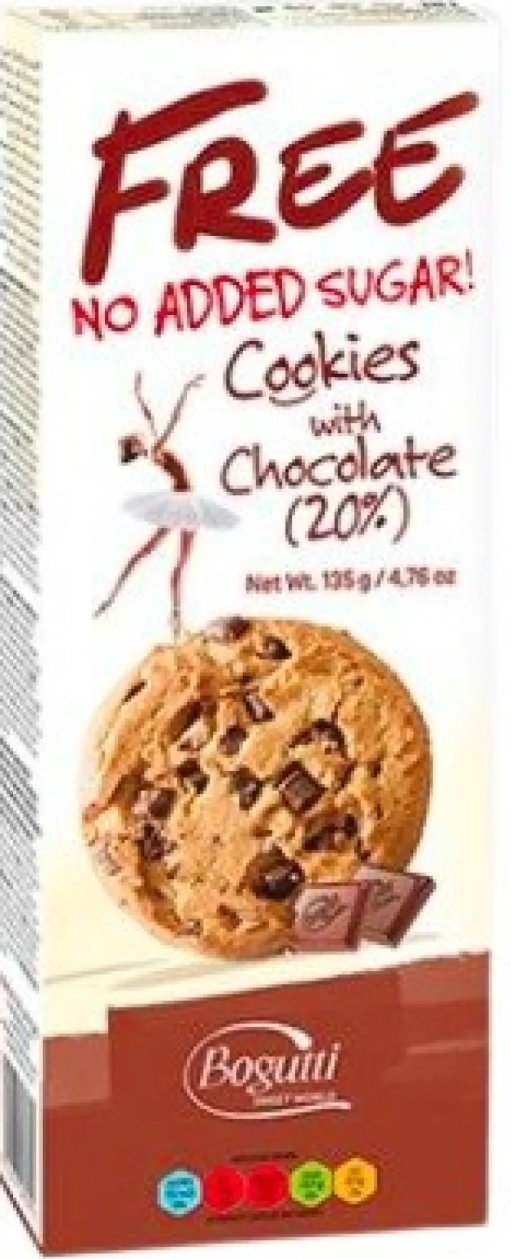 Ciasteczka z 20 % czekolady bez dodatku cukru 135g Bogutti