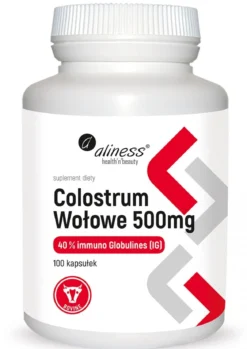 Colostrum Wołowe 40% IG 500mg x 100kaps. Aliness