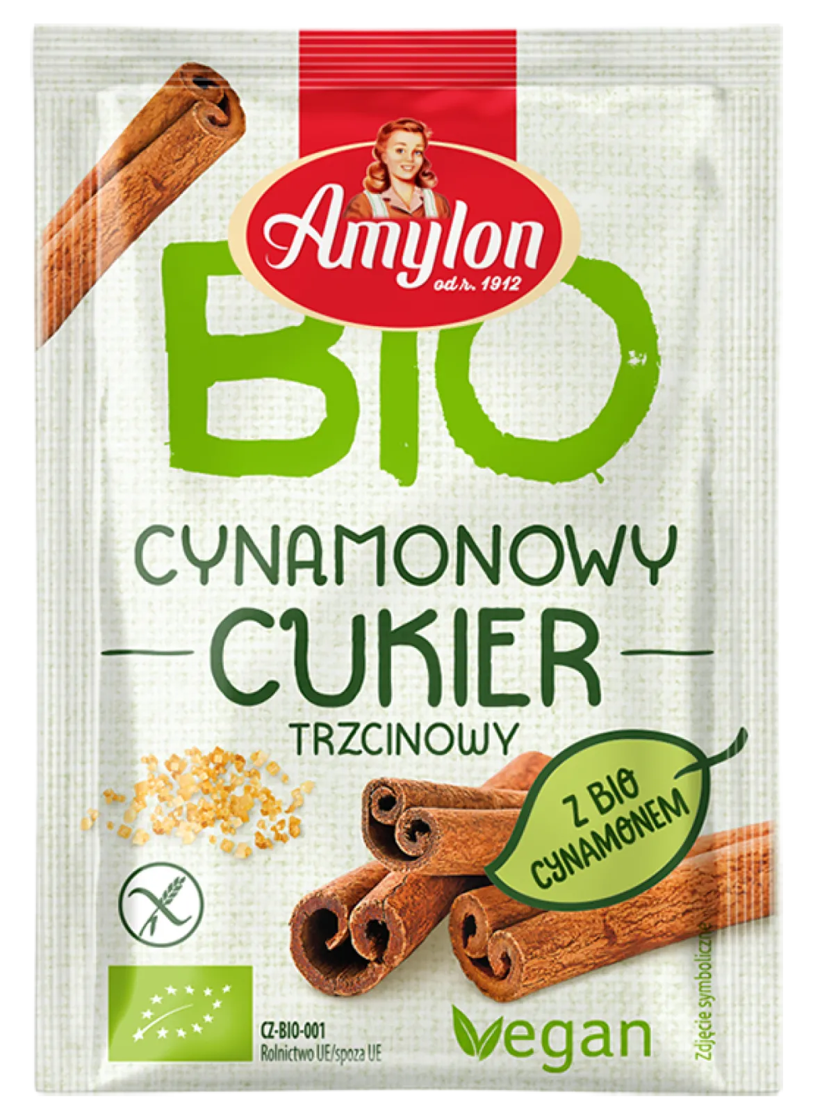 Cukier Cynamonowy Bezglutenowy BIO 20g Amylon