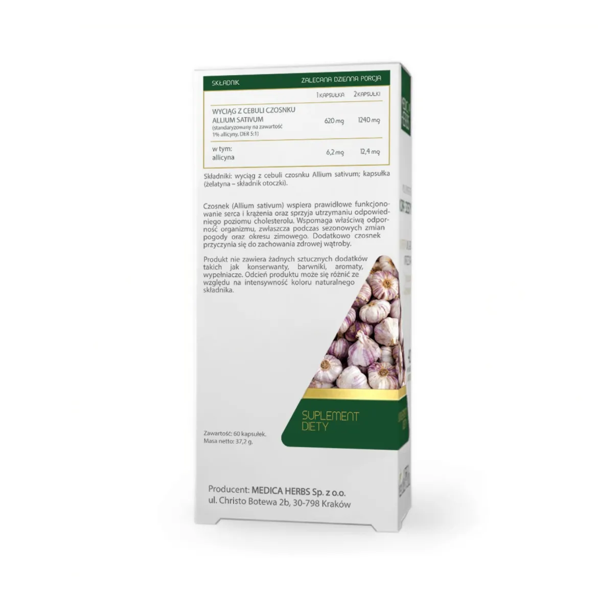 Czosnek 620 mg 60 kaps. Medica Herbs