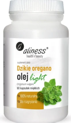 Dzikie Oregano olej light do rozgryzania 100% naturalny x 90 kapsułek miękkich Aliness