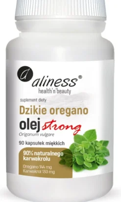 Dzikie oregano olej STRONG 100% naturalny x 90 kapsułek miękkich Aliness
