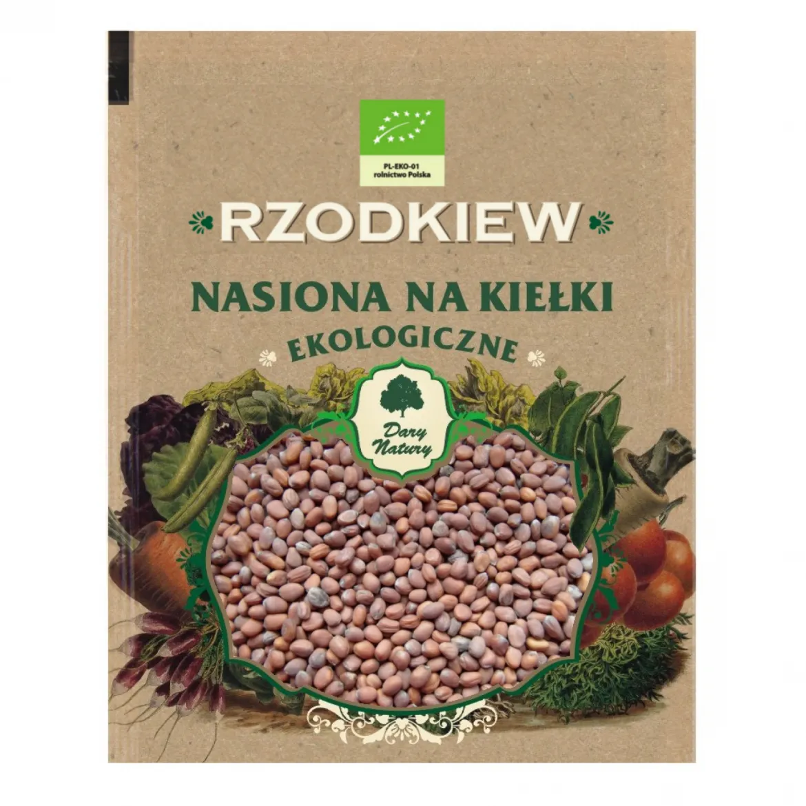 EKO nasiona na kiełki Rzodkiew 30g Dary Natury