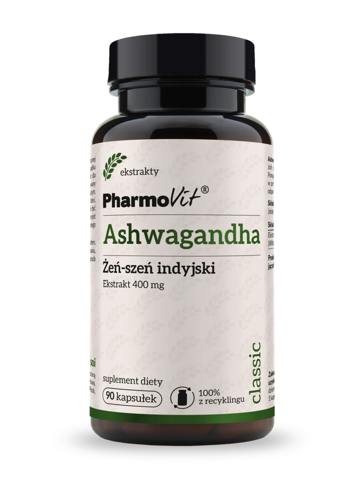 Żeń-szeń indyjski Ashwagandha 400mg 90kaps Pharmovit