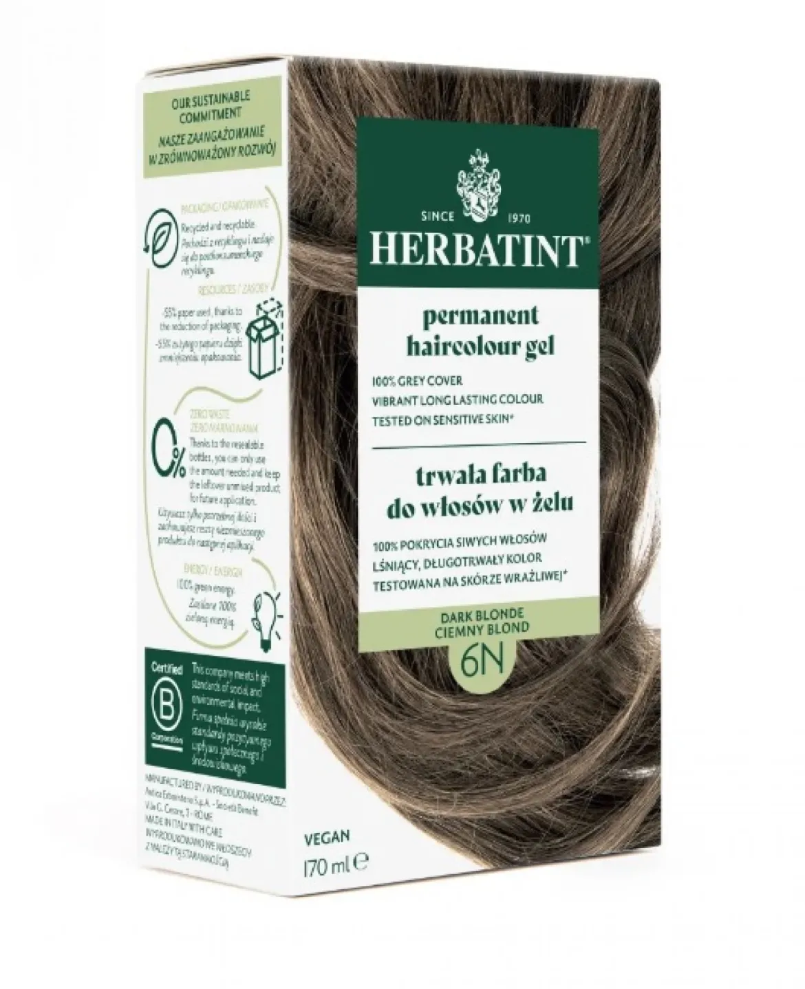 Farba do włosów 6N Ciemny Blond Herbatint