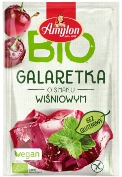 Galaretka z Agarem o Smaku Wiśniowym Bezglutenowa BIO 40g Amylon