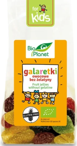 Galaretki Owocowe Bez Żelatyny Bezglutenowe BIO 100g Bio Planet