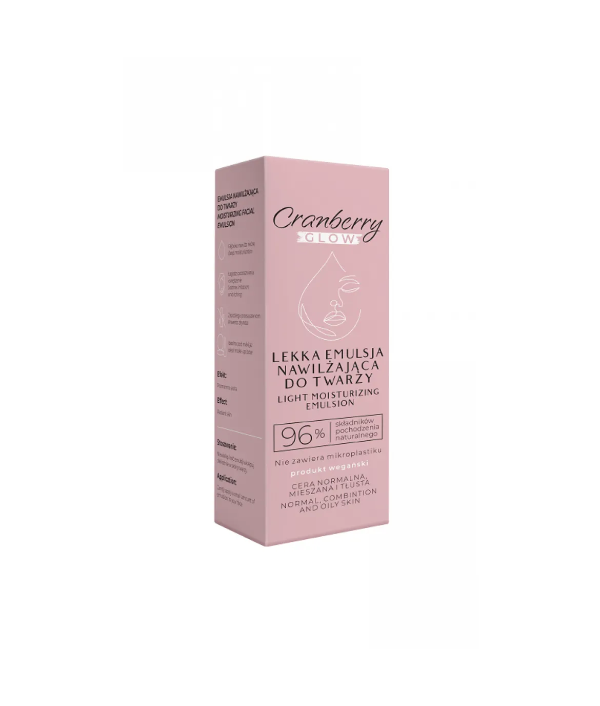 Glow Lekka emulsja nawilżająca do twarzy Light moisturizing emulsion50ml GoCranberry