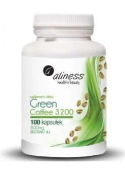 Green Coffee 3200, zielona kawa w kapsułkach, 100 kaps. Aliness