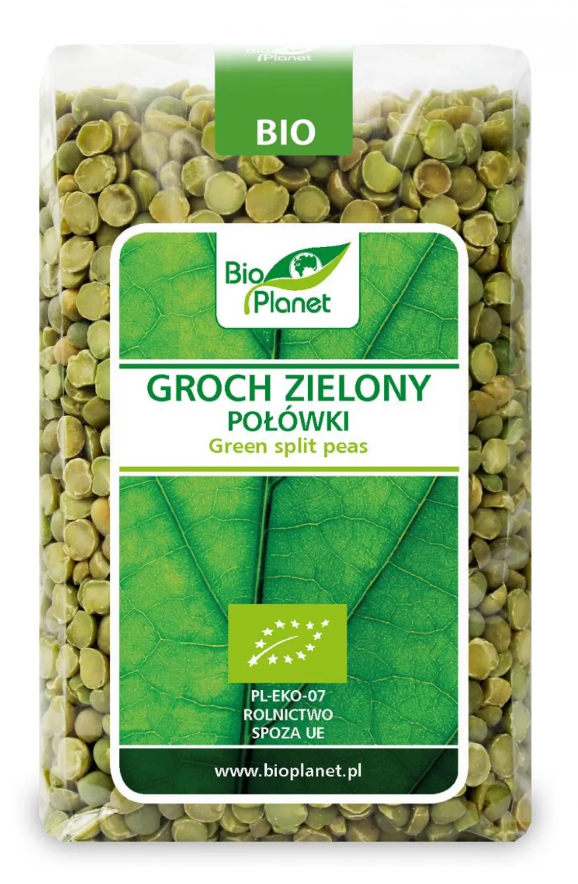 Groch Zielony połówki BIO 500g Bio Planet
