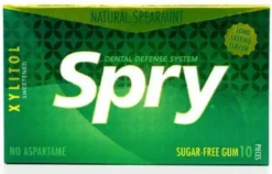 Guma do Żucia z Ksylitolem o Smaku Mięty Kędzierzawej Bezglutenowa 10 aztuk (12g) Spry