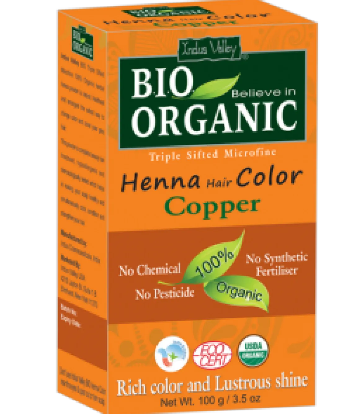 Henna Miedziany BIO 100g Indus Valley