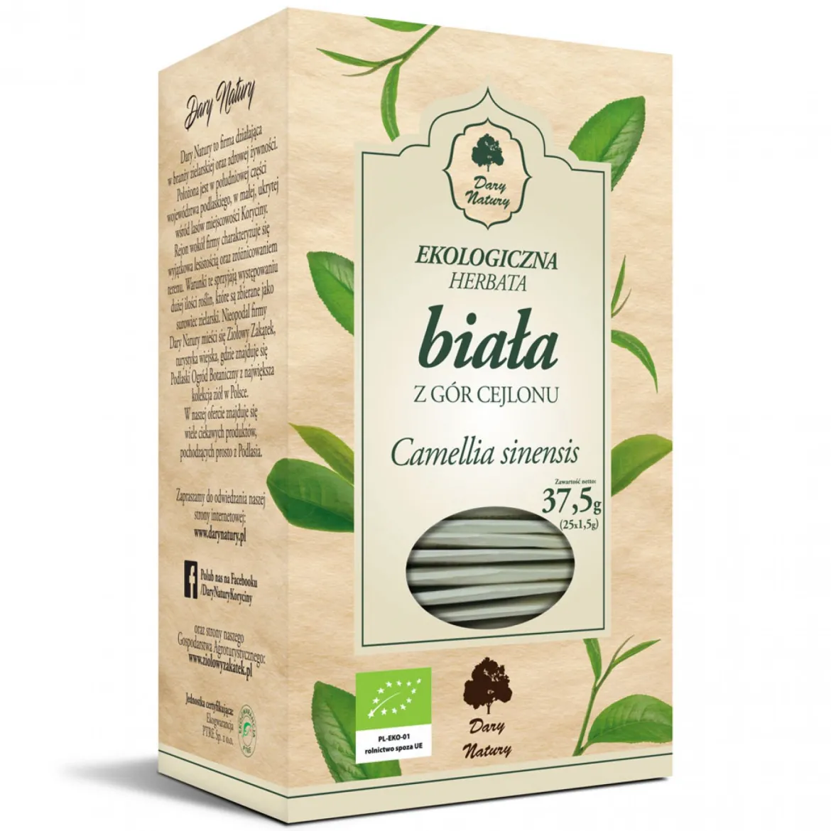 Herbata Biała EKO 25x1,5g Dary Natury