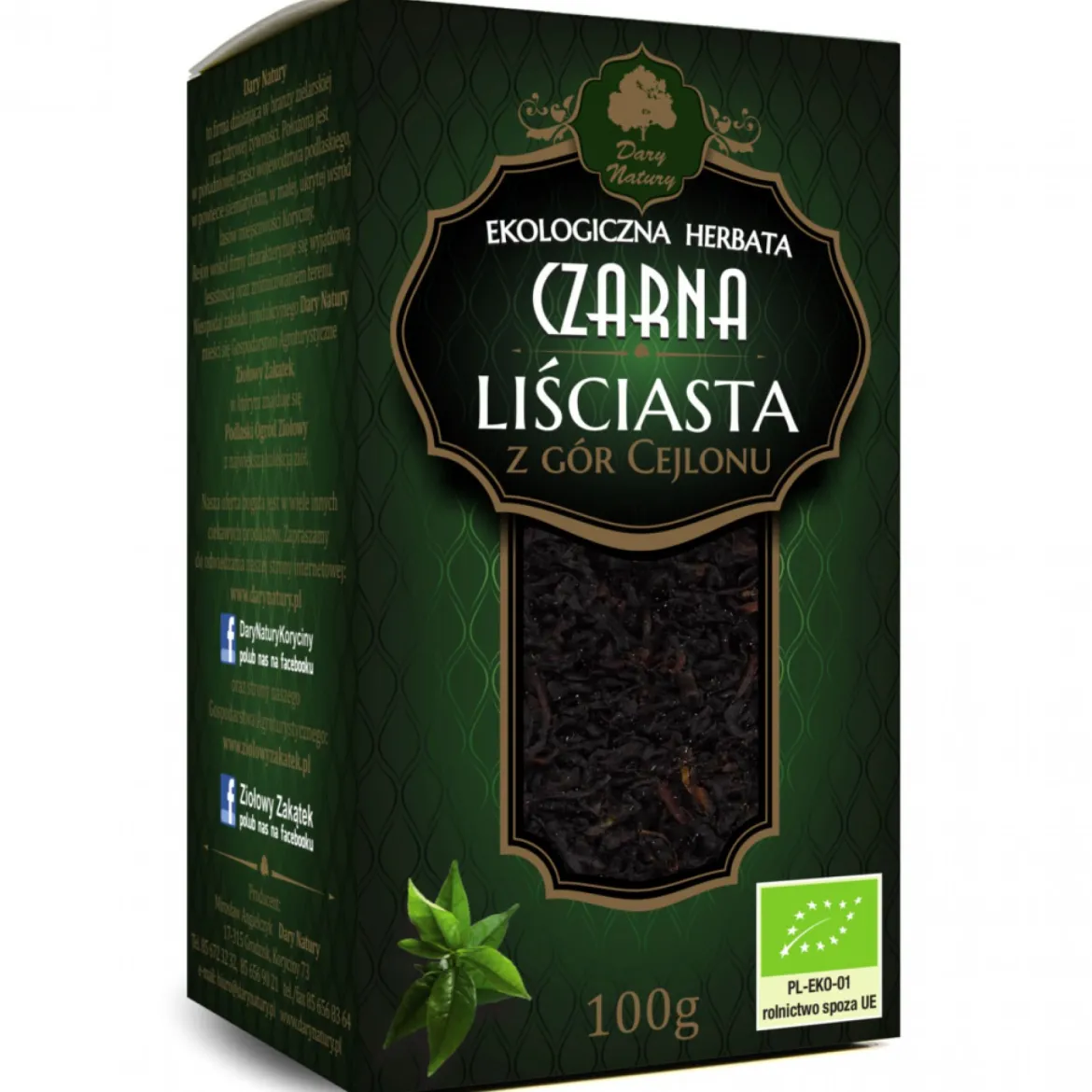 Herbata Czarna Liściasta EKO 100g Dary Natury