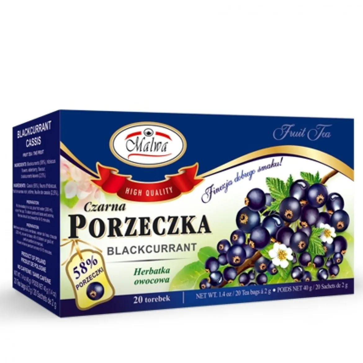 Herbata Czarna Porzeczka 20x2g Malwa