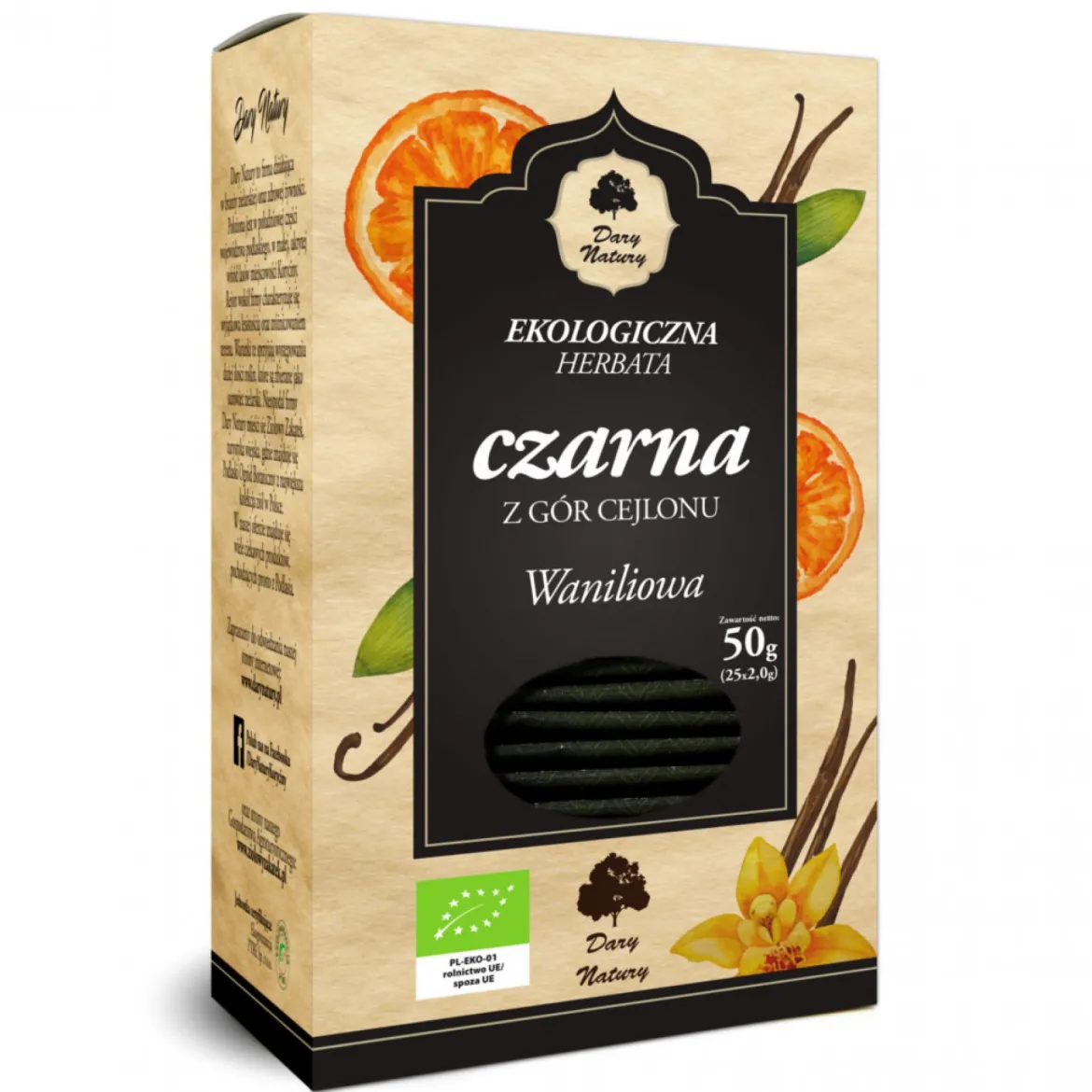 Herbata Czarna Waniliowa EKO 25x2g Dary Natury