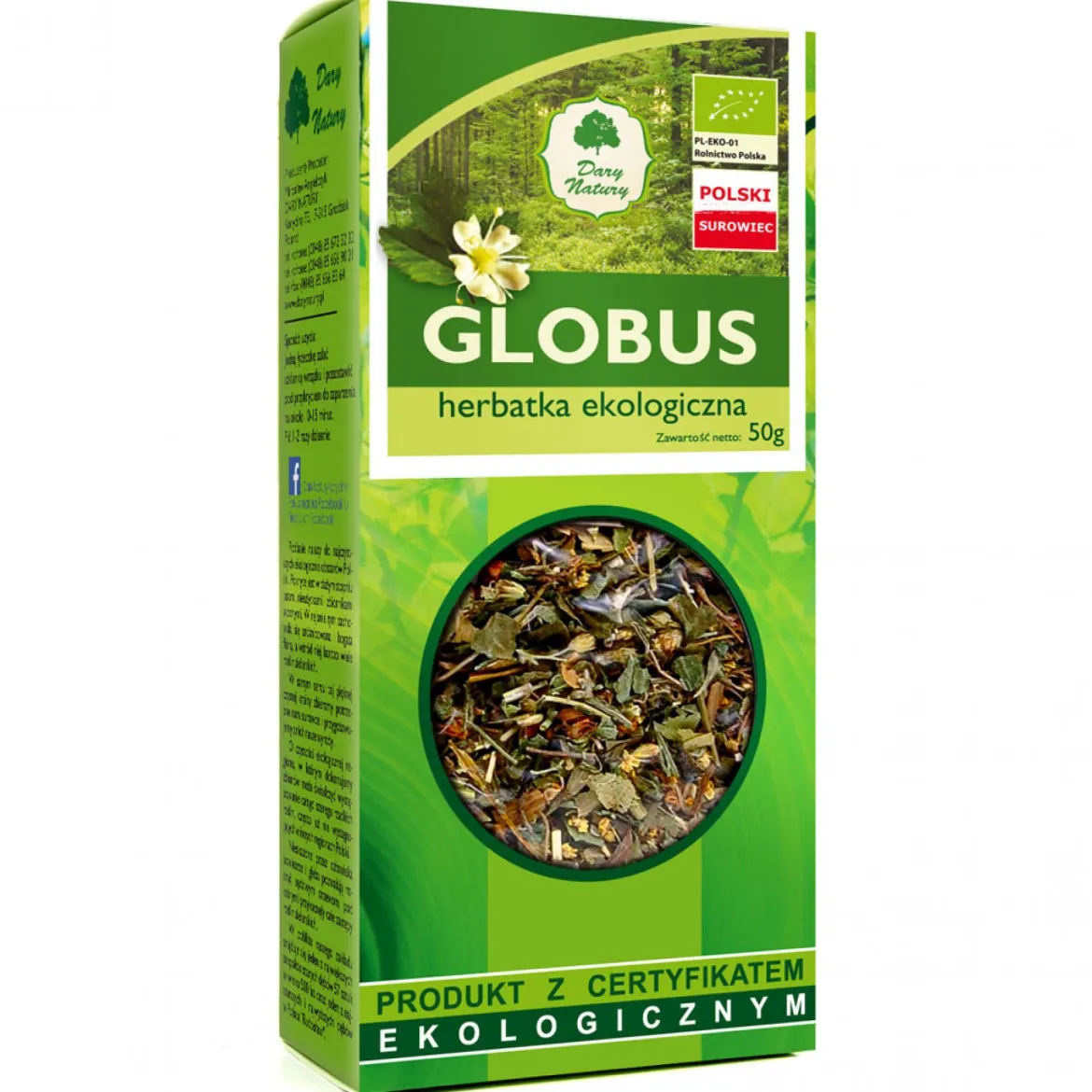 Herbata Globus przy50g Dary Natury
