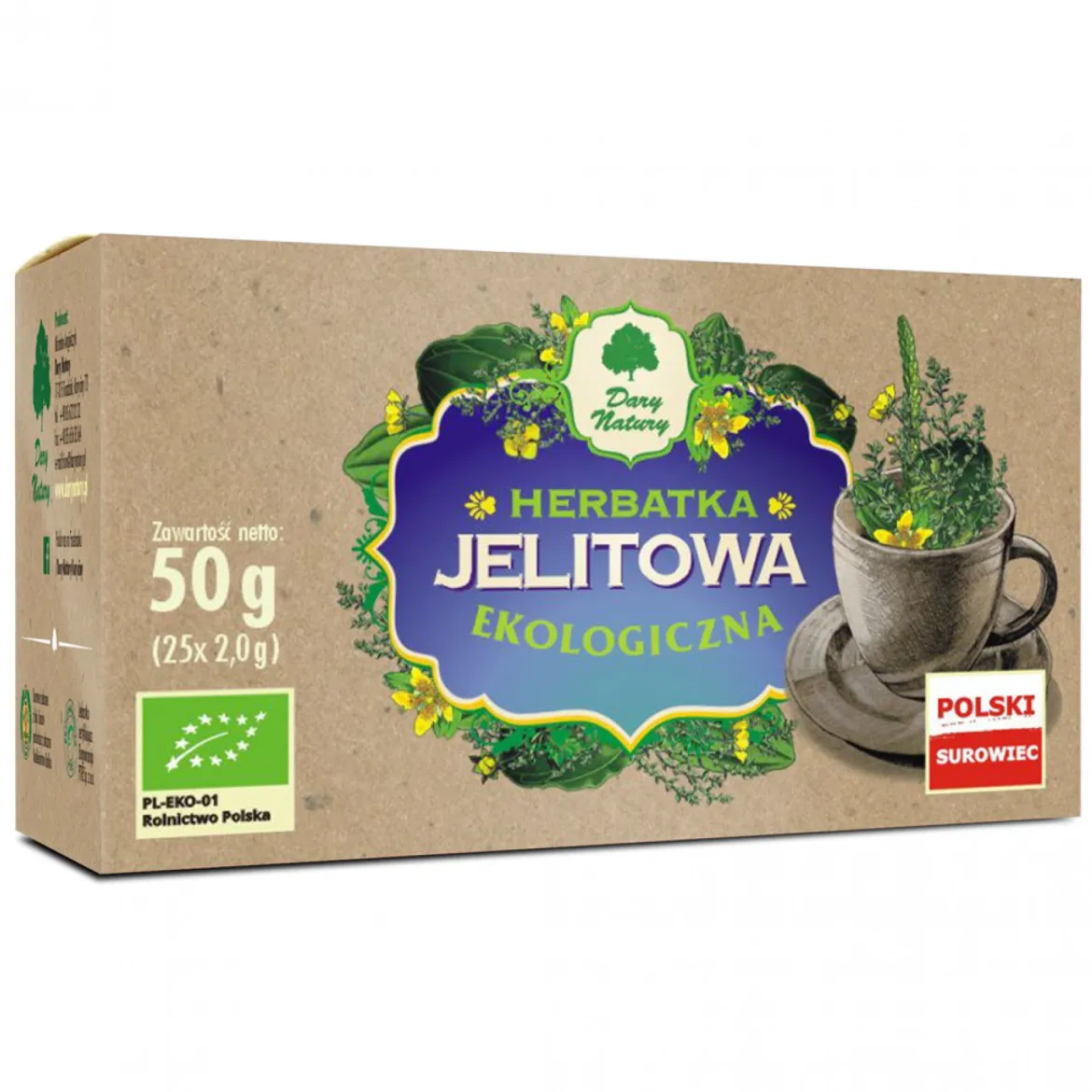 Herbatka Jelitowa Herbatka EKO 25x2g Dary Natury