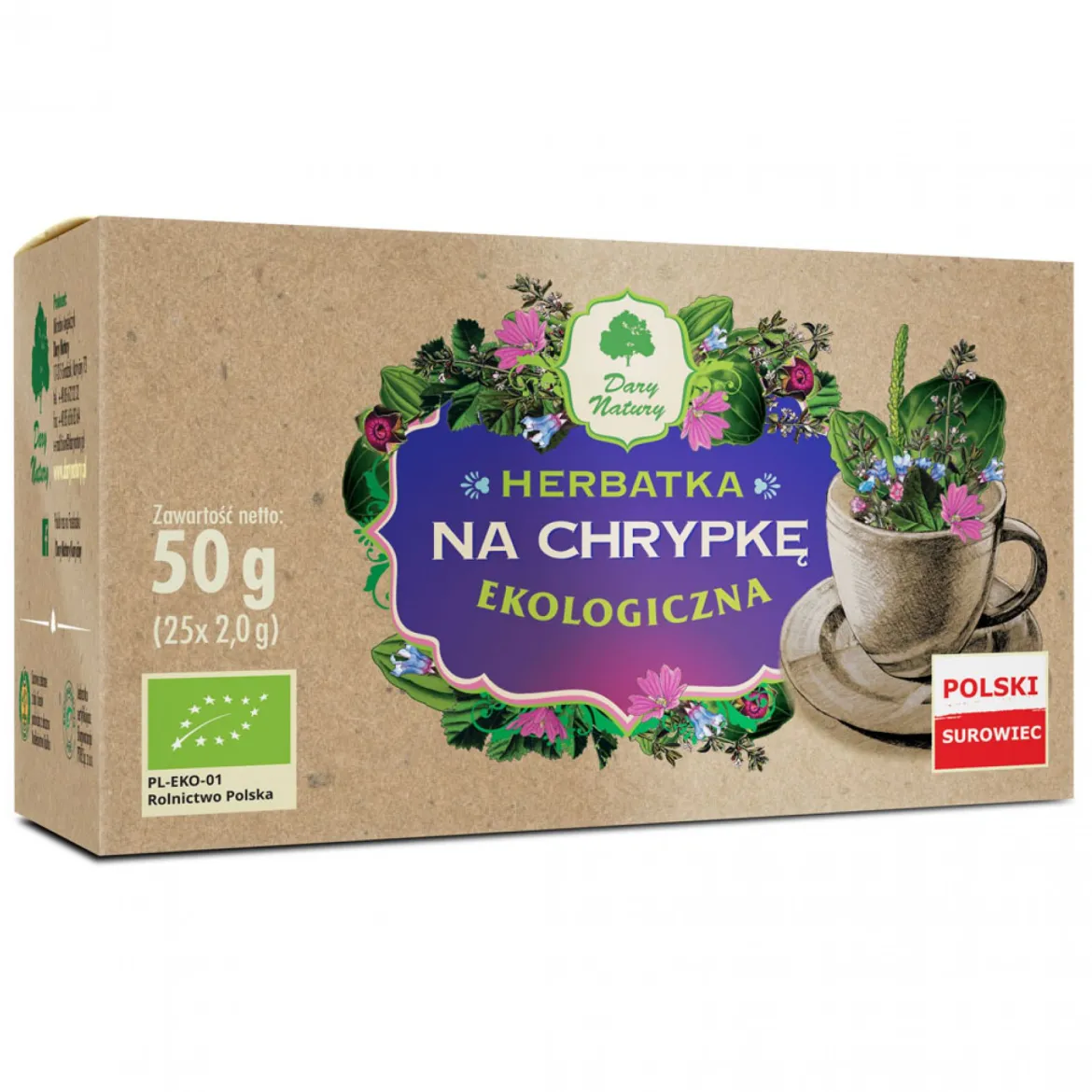 Herbatka Na chrypkę EKO 25x2g Dary Natury