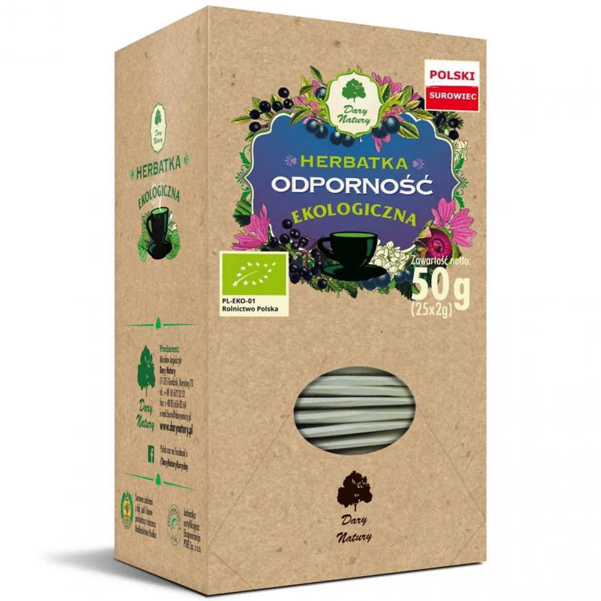 Herbatka Odporność EKO 25x2g Dary Natury