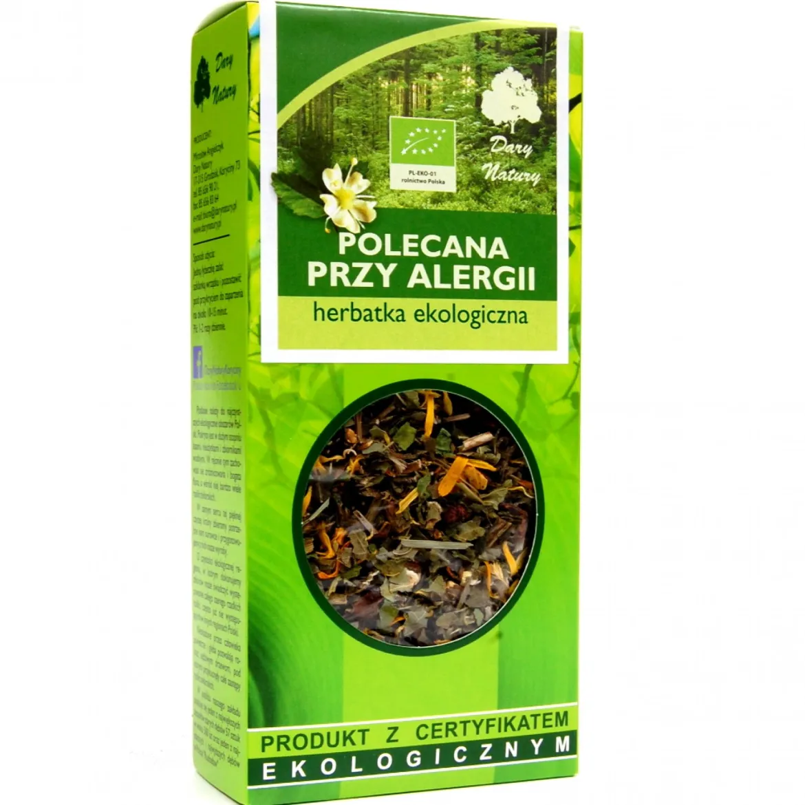 Herbatka Polecana przy alergii EKO 50g Dary Natury