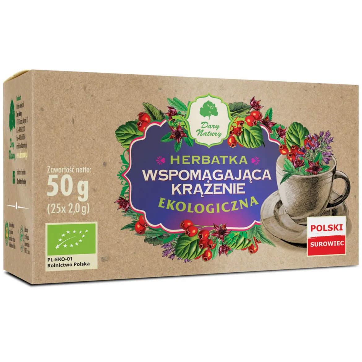 Herbatka Wspomagająca Krążenie Eko 25x2g Dary natury
