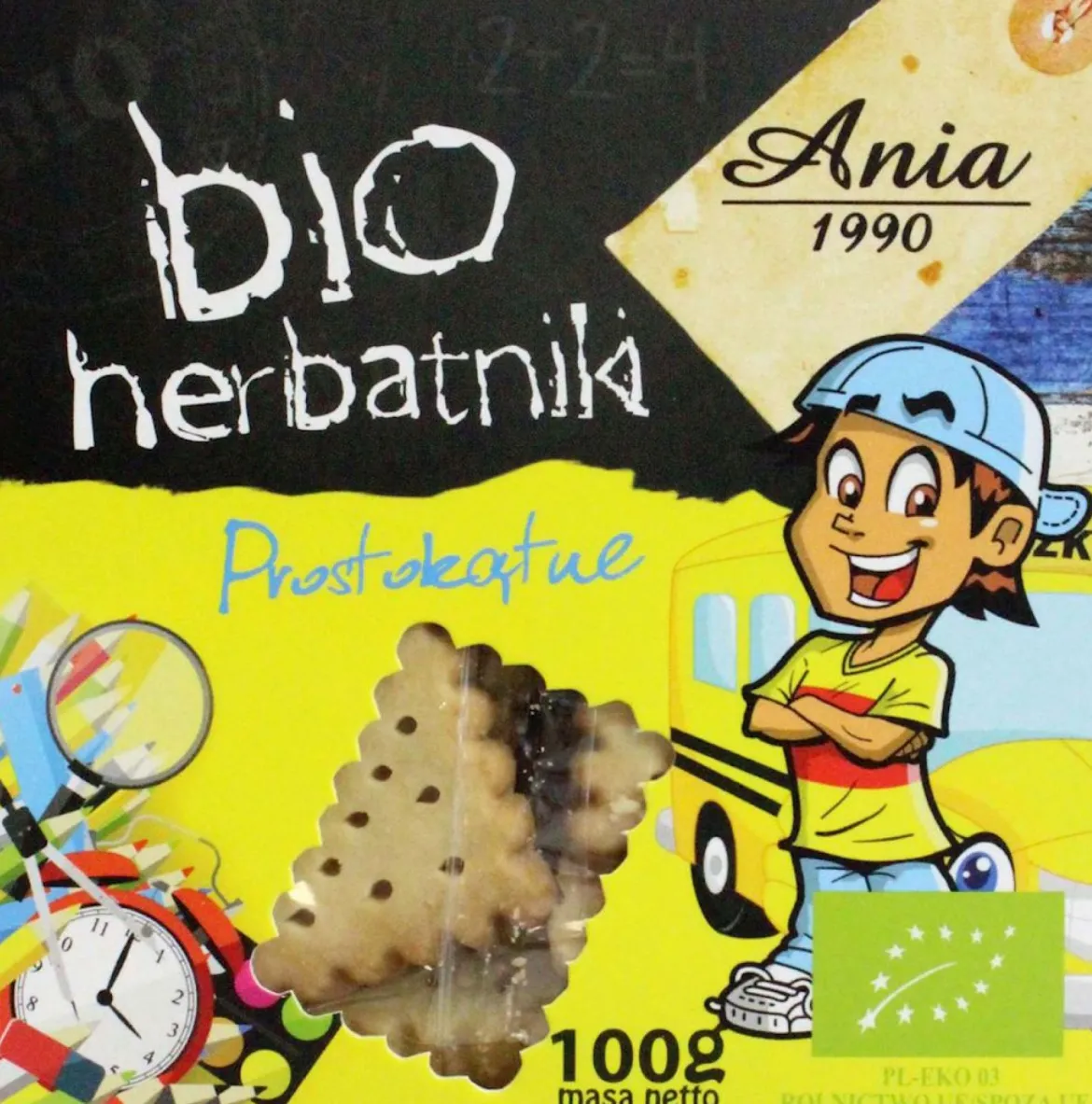 Herbatniki Prostokątne BIO 100g Bio Ania