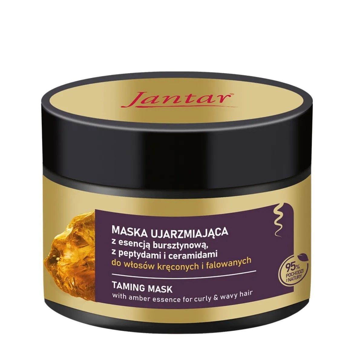 Jantar Maska ujarzmiająca z esencją bursztynową, peptydami i ceramidami i olejem makadamia 200ml Farmona