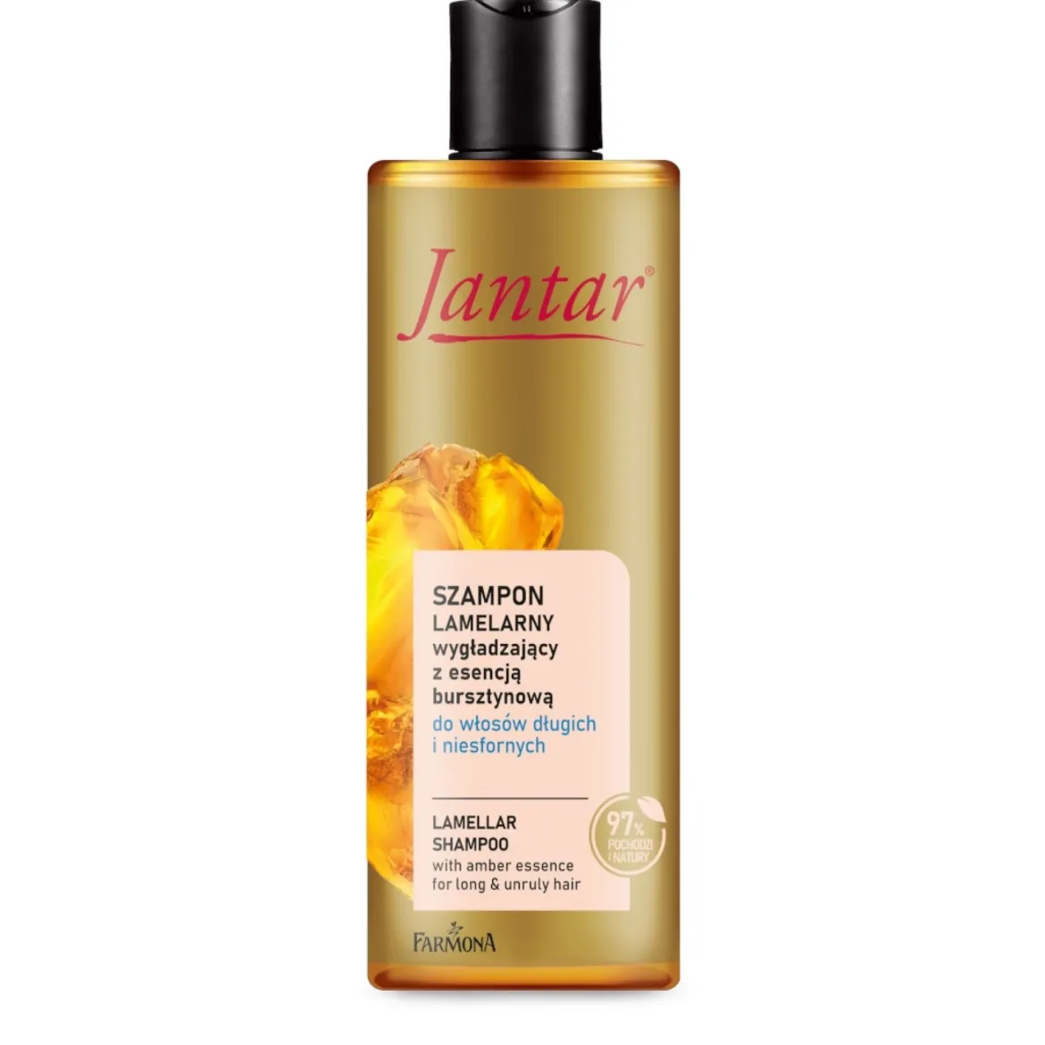JantarSzampon lamelarny wygładzający do włosów długich, zniszczonych i niesfornych 300ml Farmona