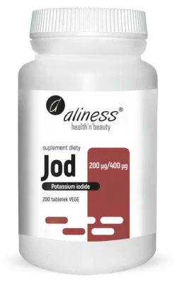 Jod (jodek potasu) 200 µg 200 Vege tabletek Aliness
