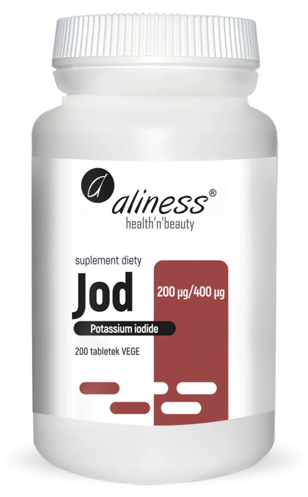 Jod (jodek potasu) 200 µg 200 Vege tabletek Aliness