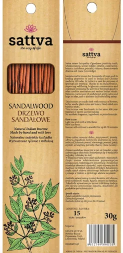 Kadzidło Drzewo Sandłowe 30g 15szt Sattva