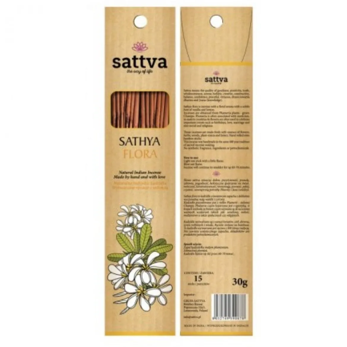 Kadzidło Sathya Flora 30g 15szt Sattva