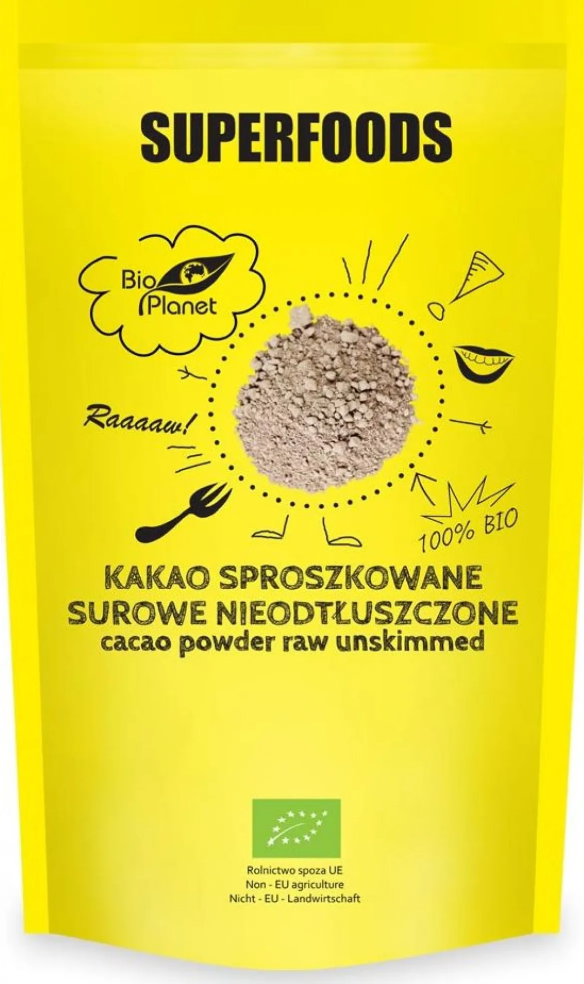 Kakao Sproszkowane Surowe Nieodtłuszczone 150g Bio Planet