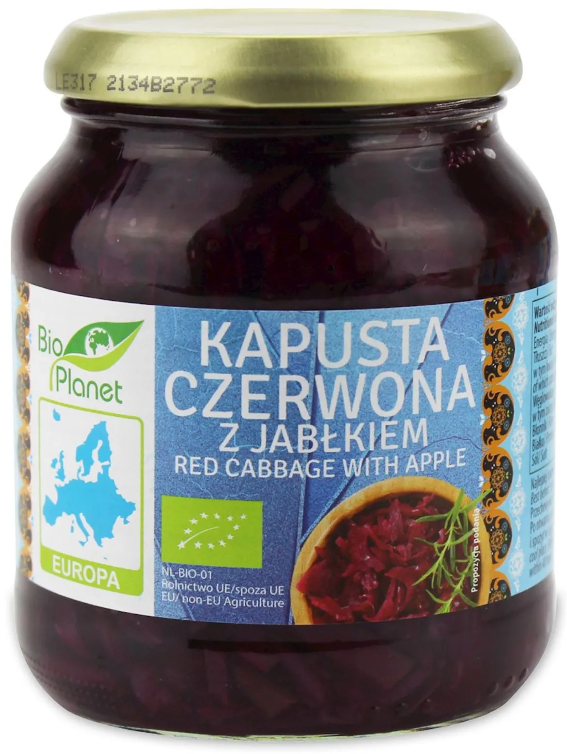 Kapusta Czerwona z Jabłkiem BIO 340g Bio Planet