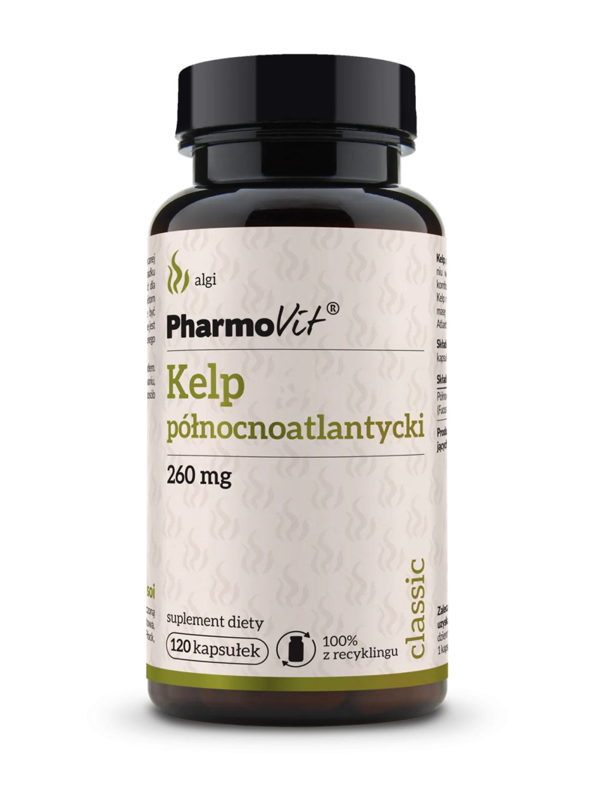 Kelp Pólnocnoatlantycki 260mg PURE 100% 120 kapsułek Pharmovit