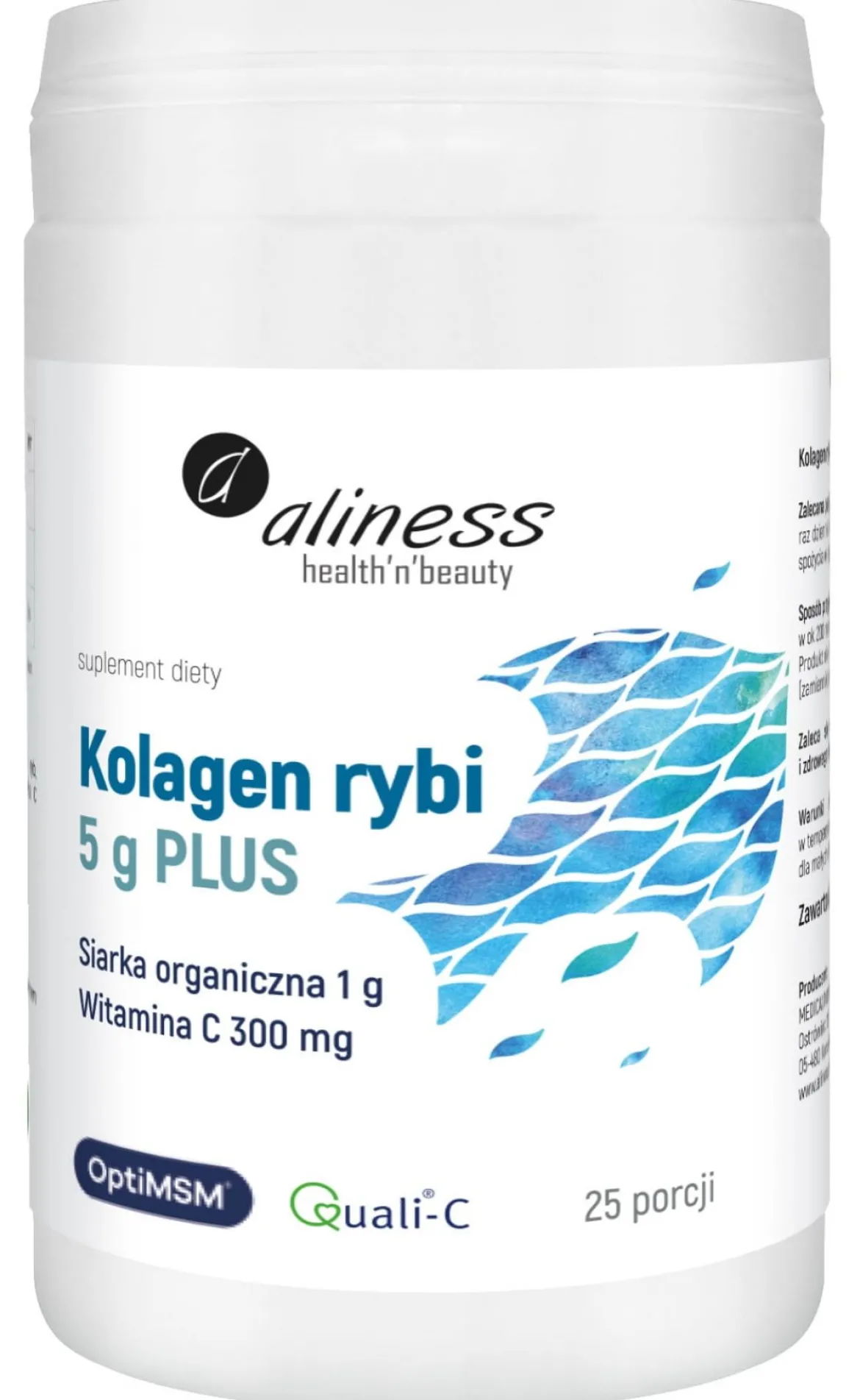 Kolagen rybi PLUS MSM wit C 25 porcji Aliness