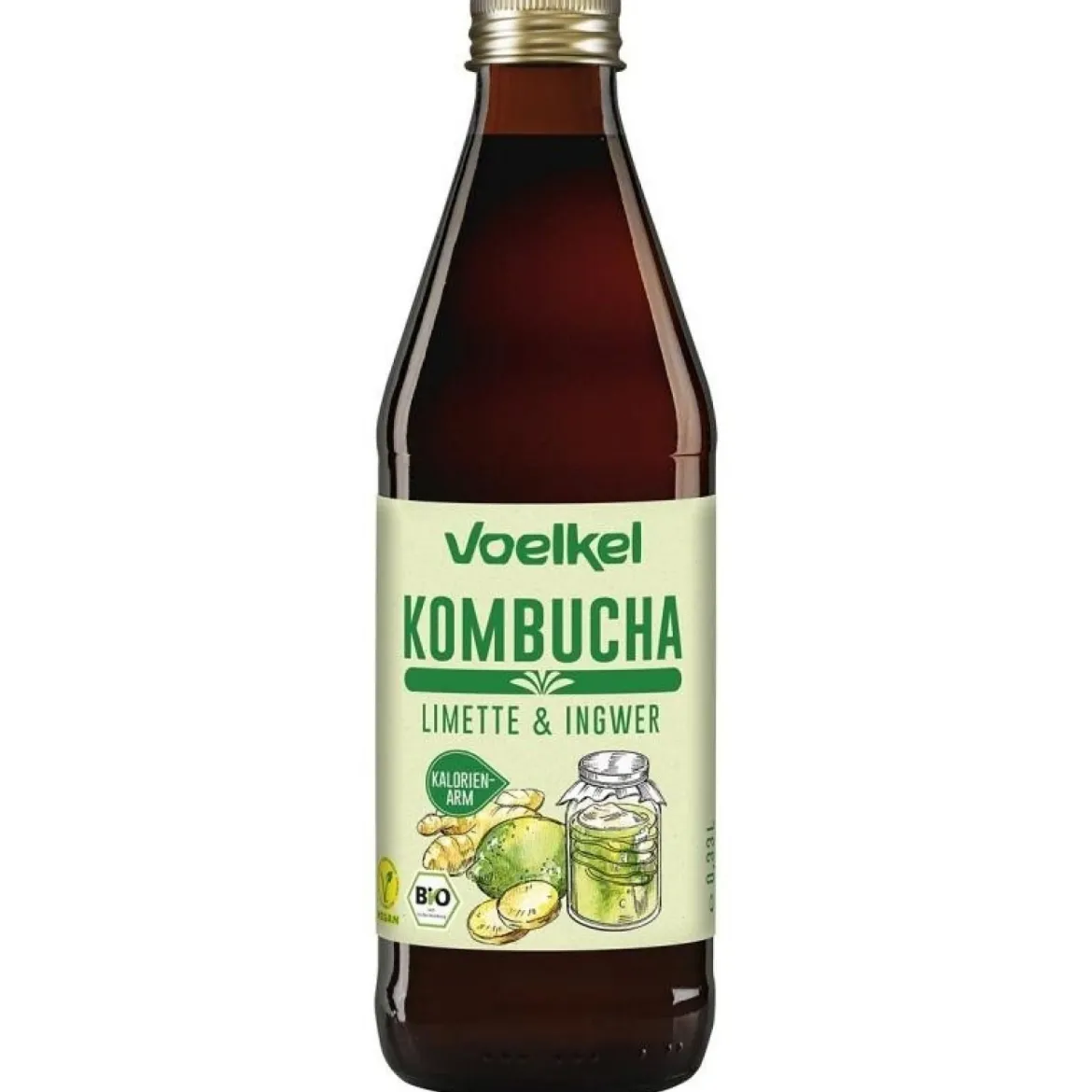 Kombucha limonka-imbir BIO 330ml Voelkel